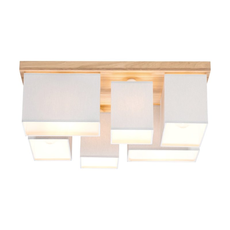 Paloma Lampa Sufitowa 6xE27 Max.25W Dąb Olejowany/Szary