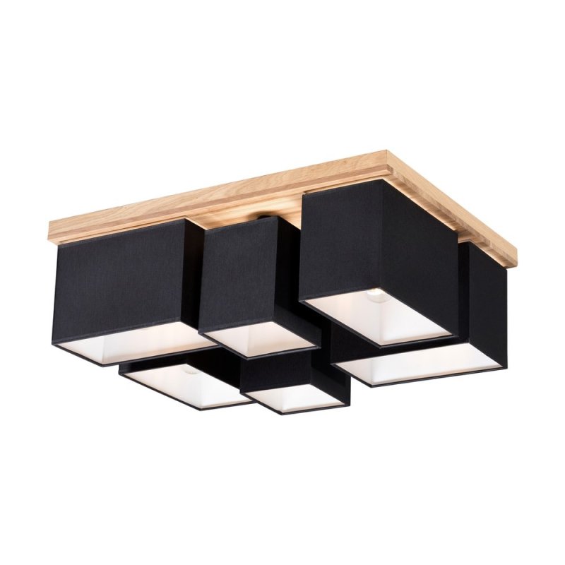 Paloma Lampa Sufitowa 6xE27 Max.25W Dąb Olejowany/Czarny