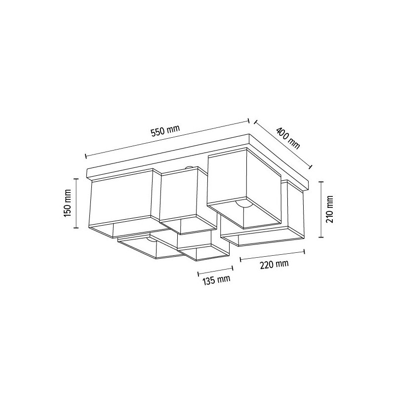 Paloma Lampa Sufitowa 6xE27 Max.25W Dąb Olejowany/Czarny