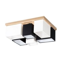 Paloma Lampa Sufitowa 6xE27 Max.25W Dąb Olejowany/Biały/Czarny