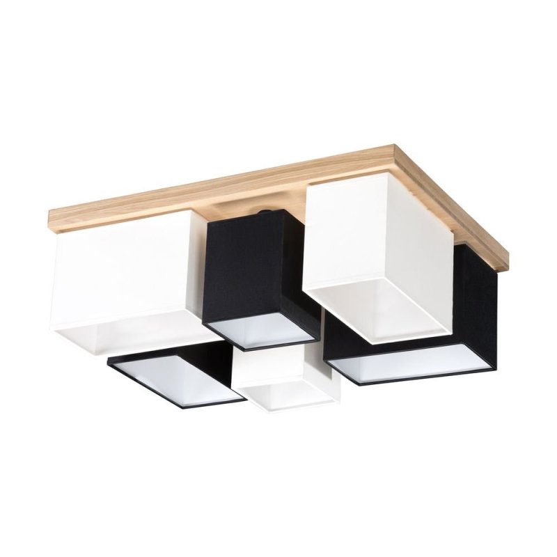 Paloma Lampa Sufitowa 6xE27 Max.25W Dąb Olejowany/Biały/Czarny