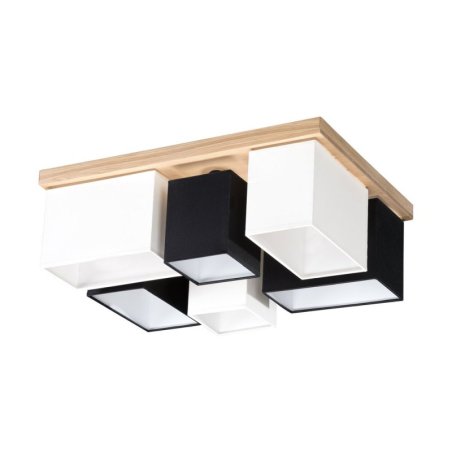 Paloma Lampa Sufitowa 6xE27 Max.25W Dąb Olejowany/Biały/Czarny