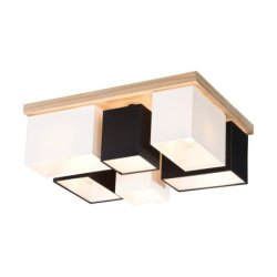 Paloma Lampa Sufitowa 6xE27 Max.25W Dąb Olejowany/Biały/Czarny