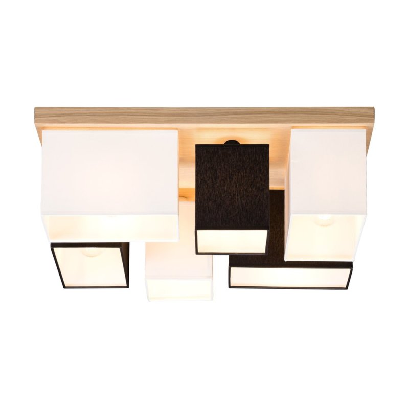 Paloma Lampa Sufitowa 6xE27 Max.25W Dąb Olejowany/Biały/Czarny