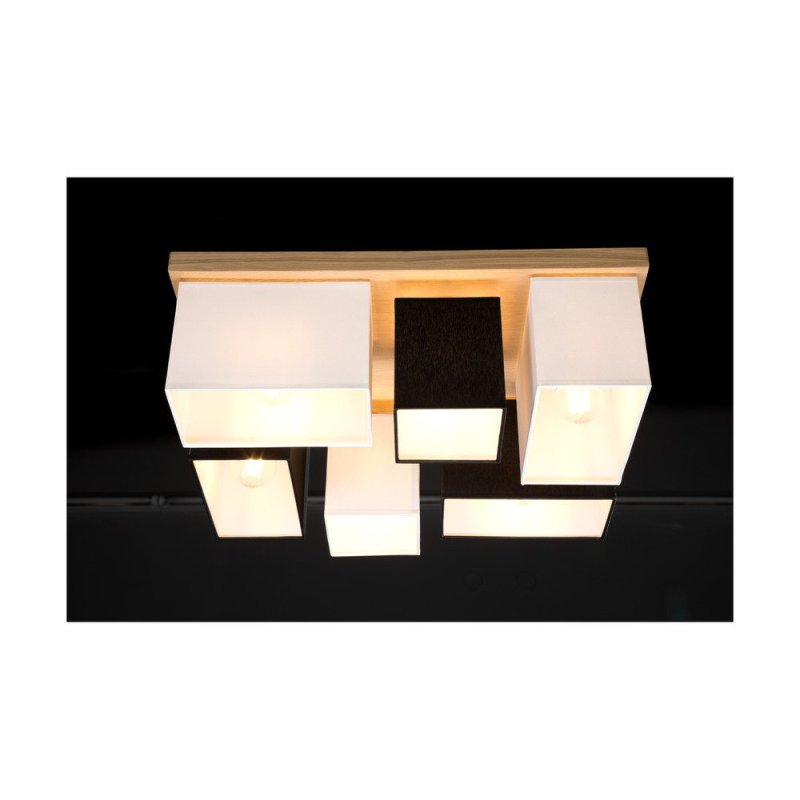 Paloma Lampa Sufitowa 6xE27 Max.25W Dąb Olejowany/Biały/Czarny