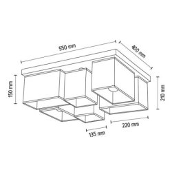 Paloma Lampa Sufitowa 6xE27 Max.25W Dąb Olejowany/Biały/Czarny