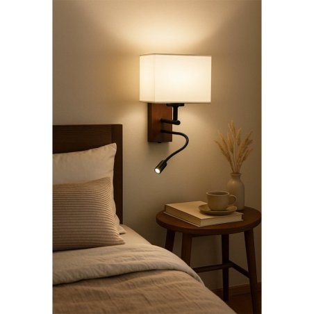 Sonar Kinkiet 1xE27 Max.25W, Incl.1xLED 2,5W Orzech/Czarny/Biały