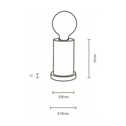 Tasse Lampa Stołowa 1xE27 Max.25W Dąb Olejowany/Czarny