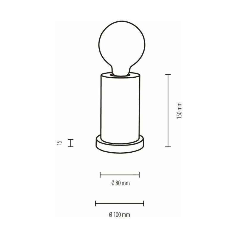 Tasse Lampa Stołowa 1xE27 Max.25W Dąb Olejowany/Czarny