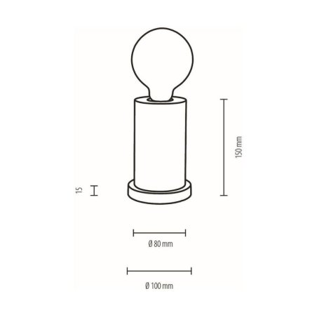 Tasse Lampa Stołowa 1xE27 Max.25W Orzech/Czarny PVC
