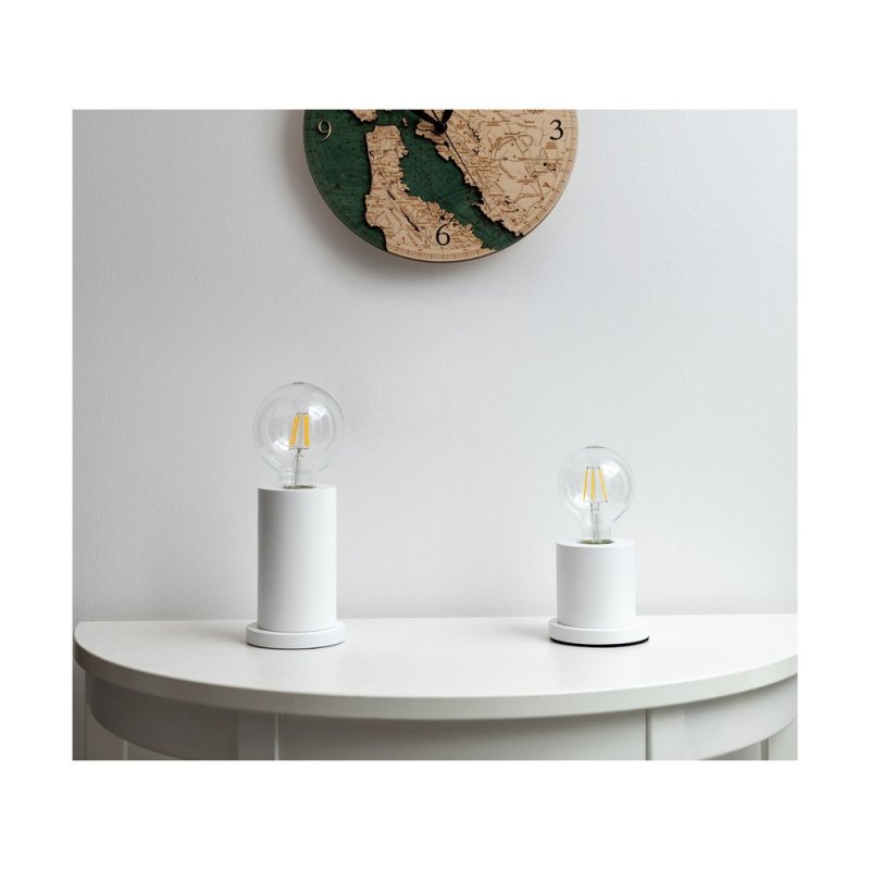 Tasse Lampa Stołowa 1xE27 Max.25W Biały/Transparentny PVC