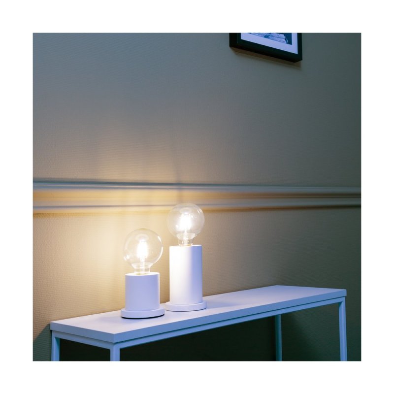 Tasse Lampa Stołowa 1xE27 Max.25W Biały/Transparentny PVC