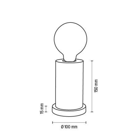 Tasse Lampa Stołowa 1xE27 Max.25W Biały/Transparentny PVC