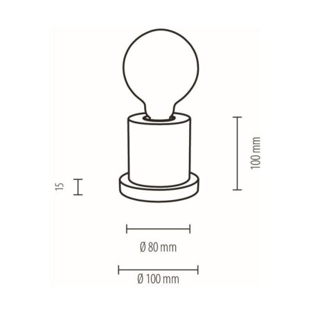 Tasse Lampa Stołowa 1xE27 Max.25W Orzech/Czarny PVC