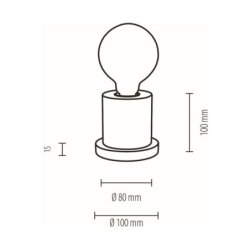 Tasse Lampa Stołowa 1xE27 Max.25W Biały/Transparentny PVC