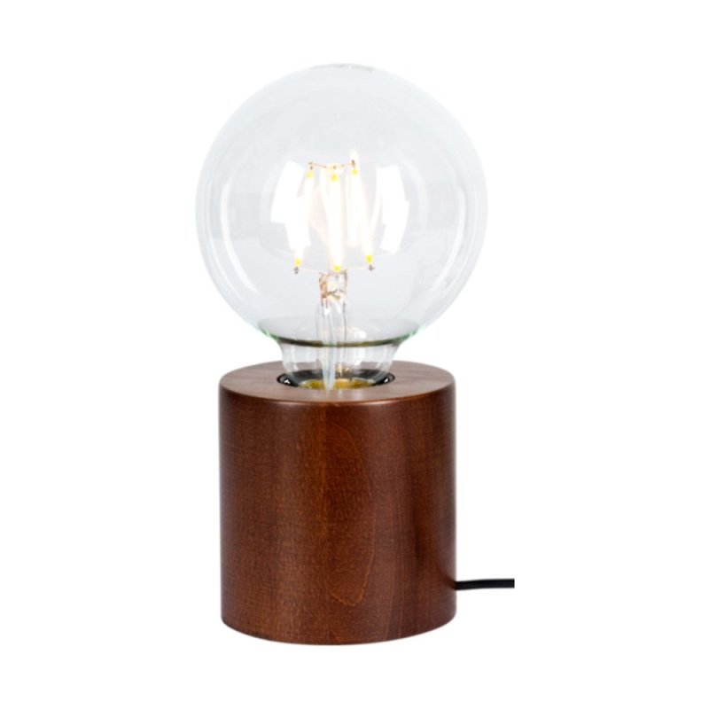 Minnie Lampa Stołowa 1xE27 Max.25W Orzech/Czarny PVC