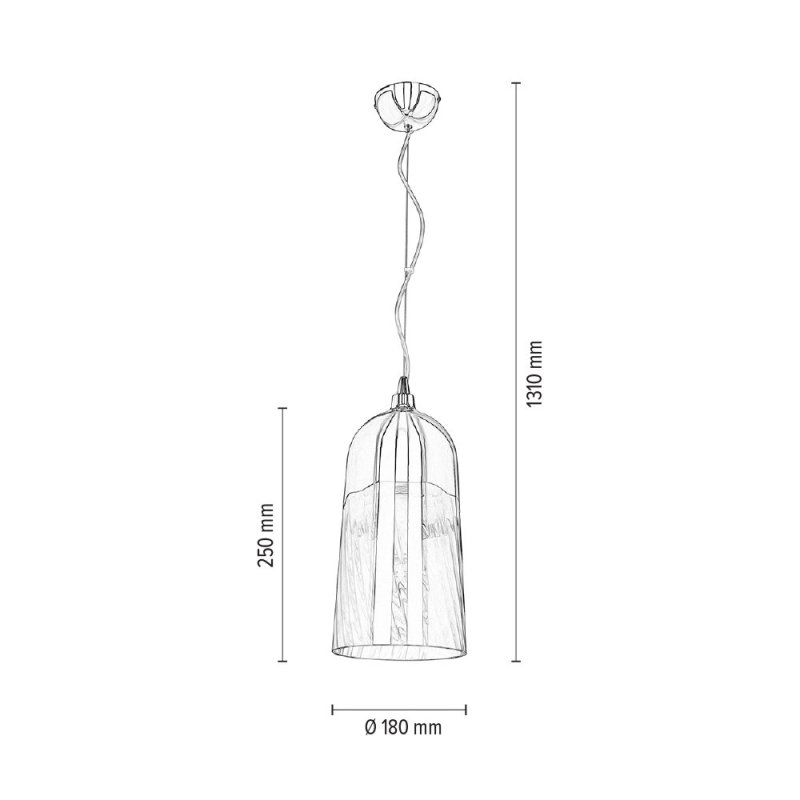 Daga Zwis 1xE27 60W Chrom/Transparentny