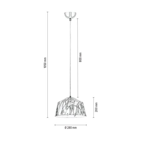 Natura Lampa wisząca 1xE27 60W Chrom/Biały/Szary