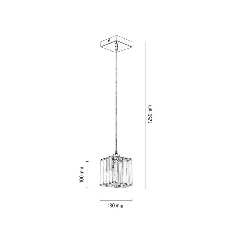 Casino Zwis 1xE27 60W Chrom/Transparentny