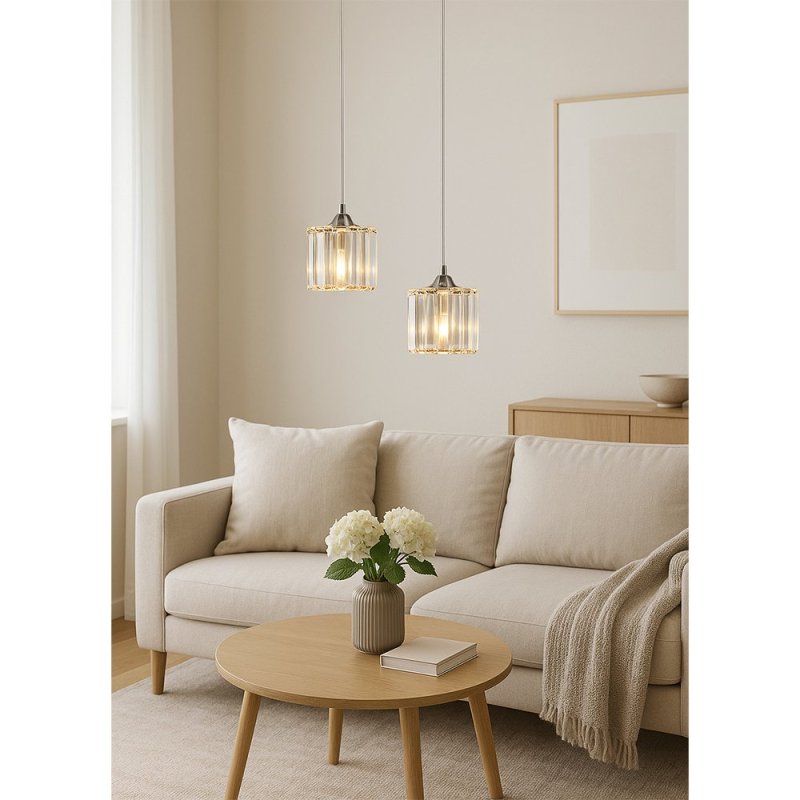 Casino Zwis 2xE27 60W Chrom/Transparentny