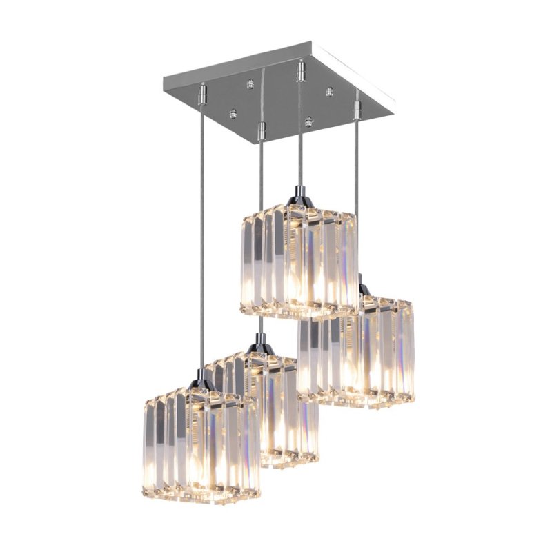 Casino Zwis 4xE27 60W Chrom/Transparentny