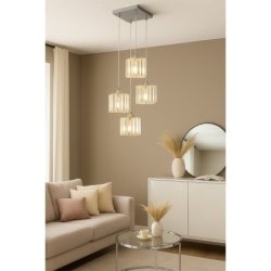 Casino Zwis 4xE27 60W Chrom/Transparentny