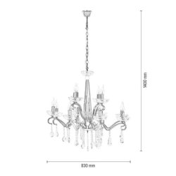 Alessa Lampa Wisząca 12xE14 40W Chrom/Transparentny
