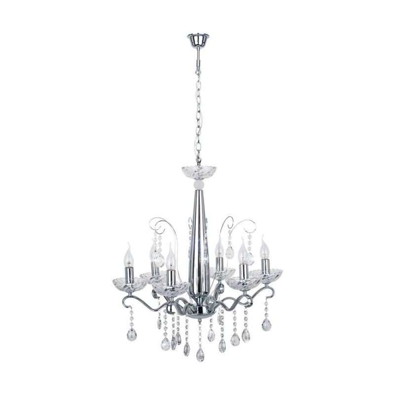 Alessa Żyrandol 6xE14 40W Chrom/Transparentny