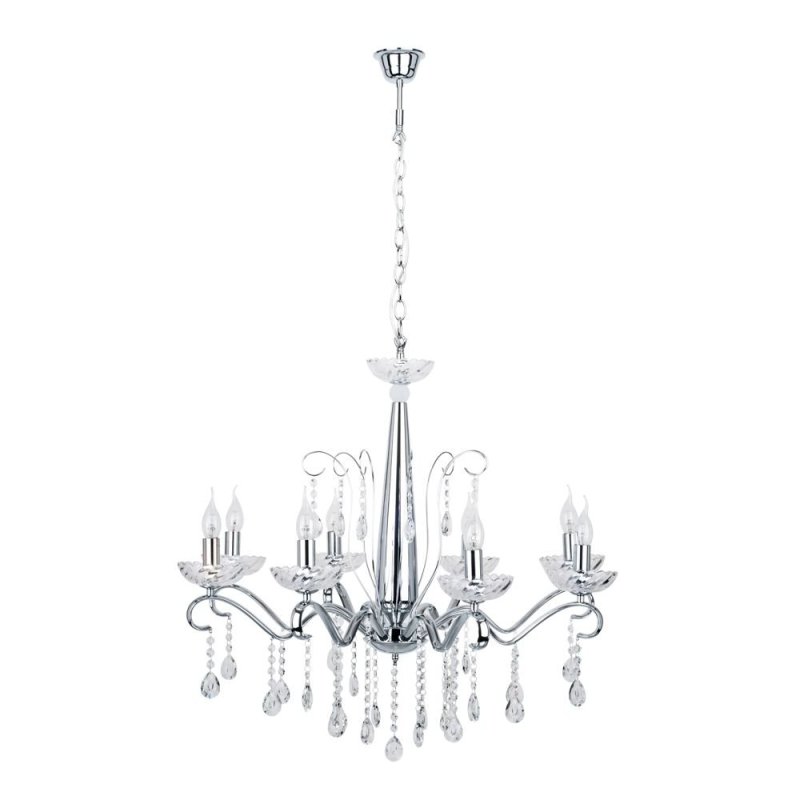 Alessa Żyrandol 8xE14 40W Chrom/Transparentny