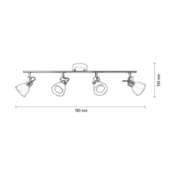 Anita Lampa Sufitowa 4xGU10 Max.50W Czarny/Chrom
