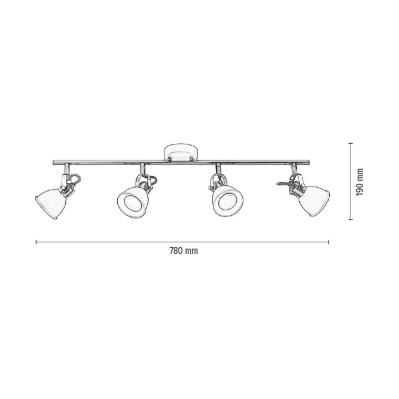 Anita Lampa Sufitowa 4xGU10 Max.50W Czarny/Chrom