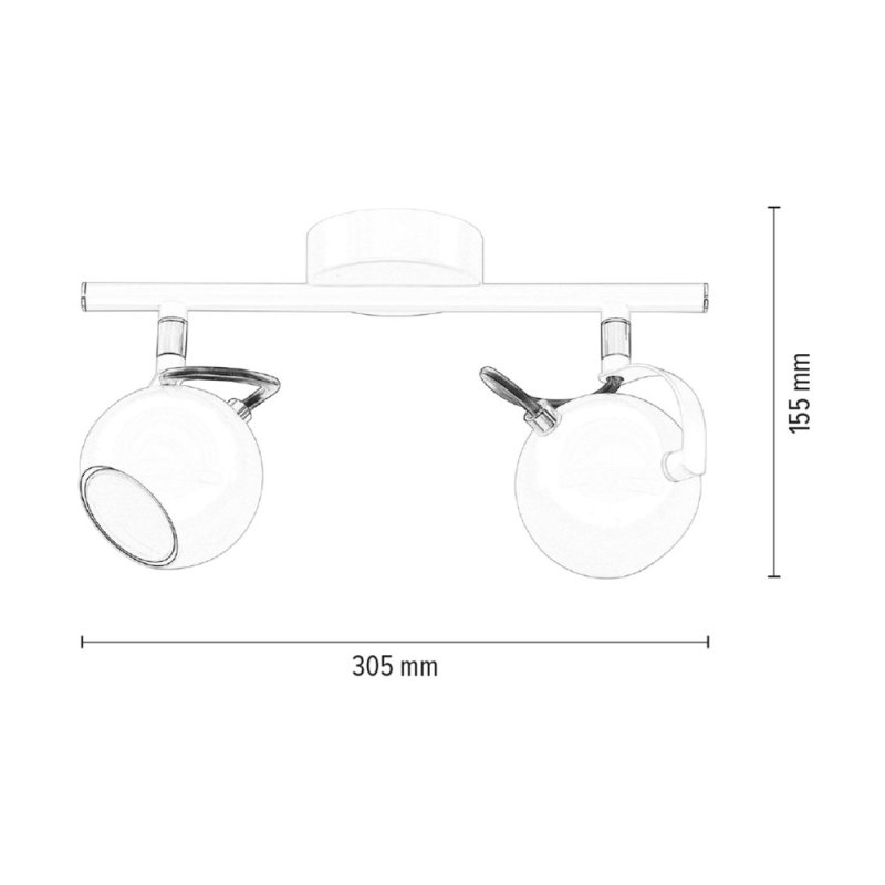 Lea Listwa Sufitowa 2xGU10 6W Biały/Chrom