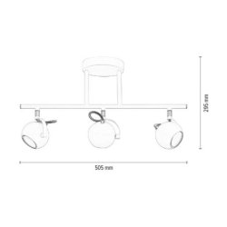 Lea Listwa Sufitowa 3xGU10 50W Biały/Chrom