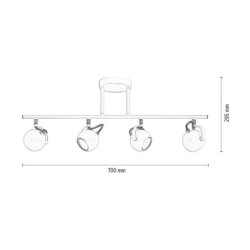 Lea Lampa Sufitowa 4xGU10 50W Biały/Chrom