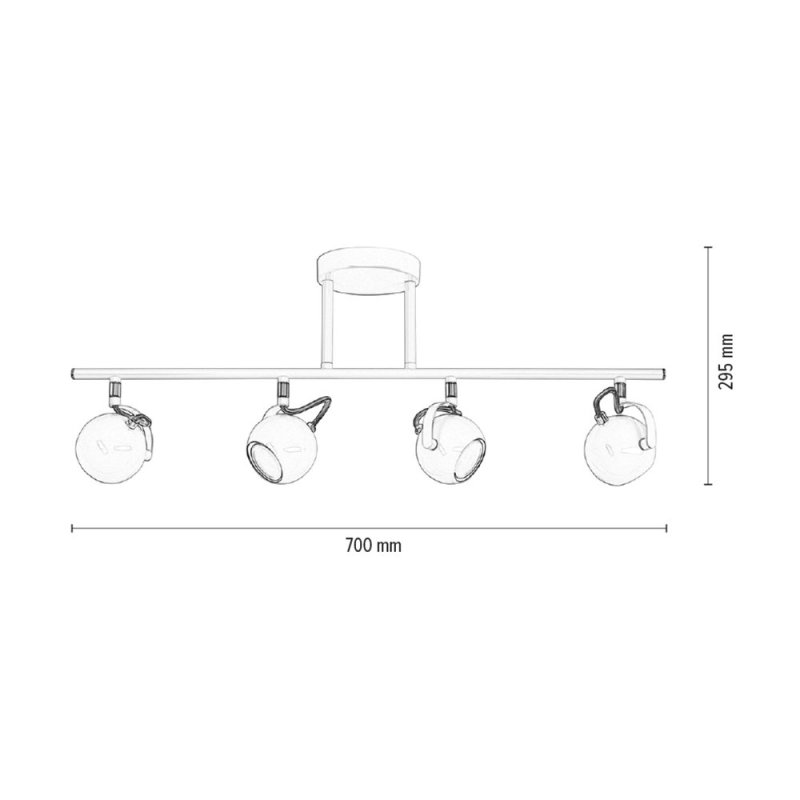 Lea Lampa Sufitowa 4xGU10 50W Biały/Chrom