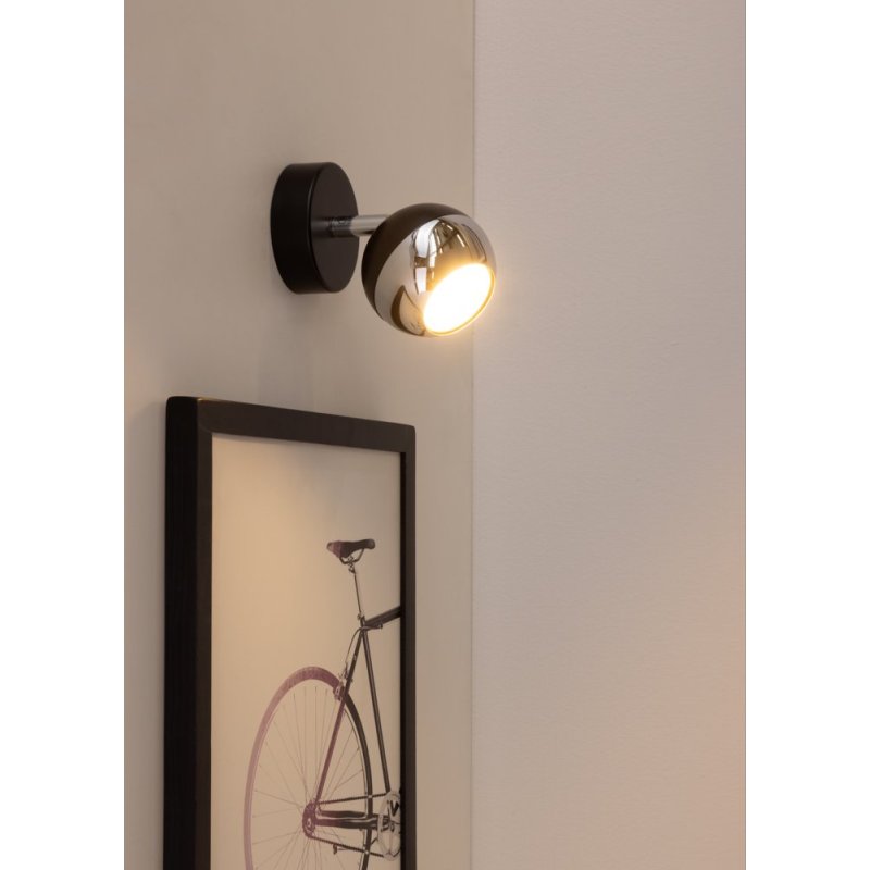 Bianca Kinkiet 1xGU10 Max.50W Czarny/Chrom