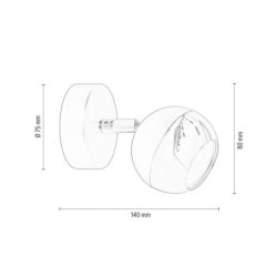 Bianca Kinkiet 1xGU10 Max.50W Czarny/Chrom