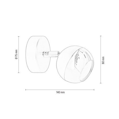 Bianca Kinkiet 1xGU10 Max.50W Czarny/Chrom