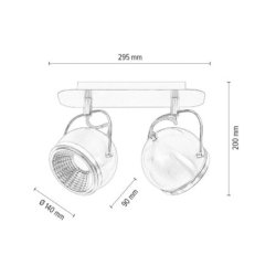 Ball Listwa Sufitowa incl. 2xGU10 LED 6W Satyna