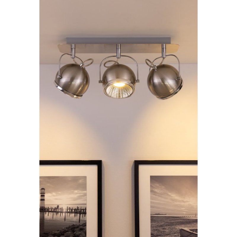 Ball Listwa Sufitowa incl. 3xGU10 LED 6W Satyna