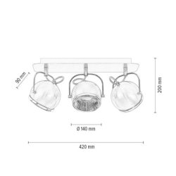 Ball Listwa Sufitowa incl. 3xGU10 LED 6W Satyna