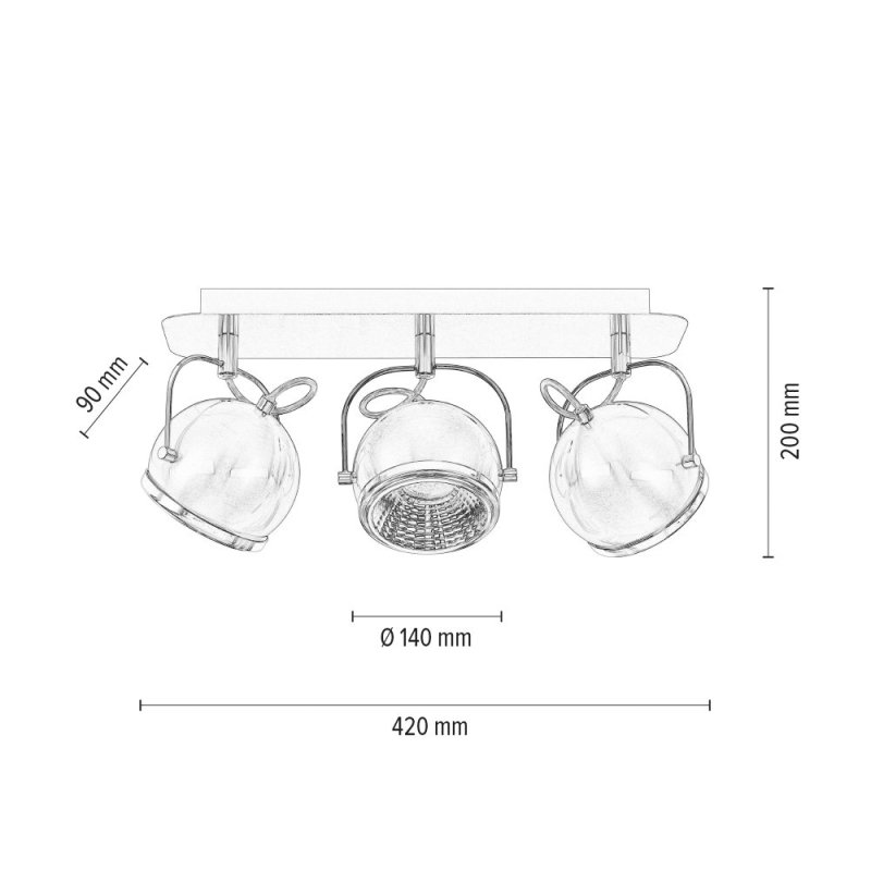 Ball Listwa Sufitowa incl. 3xGU10 LED 6W Satyna