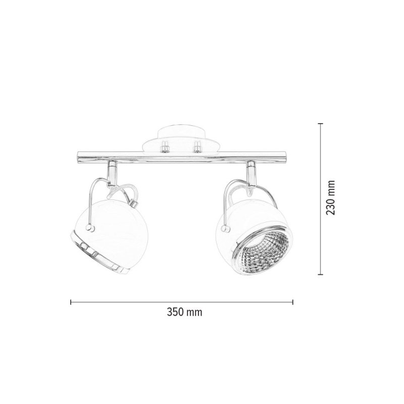 Ball Listwa Sufitowa incl. 2xGU10 LED 6W Satyna