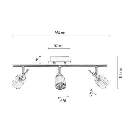 Vera Listwa Sufitowa 3xGU10 35W Patyna
