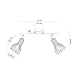 Megan Lampa Sufitowa 2xE14 Max.40W Biały