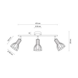 Megan Lampa Sufitowa 3xE14 Max.40W Biały
