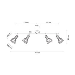 Megan Lampa Sufitowa 4xE14 Max.40W Biały