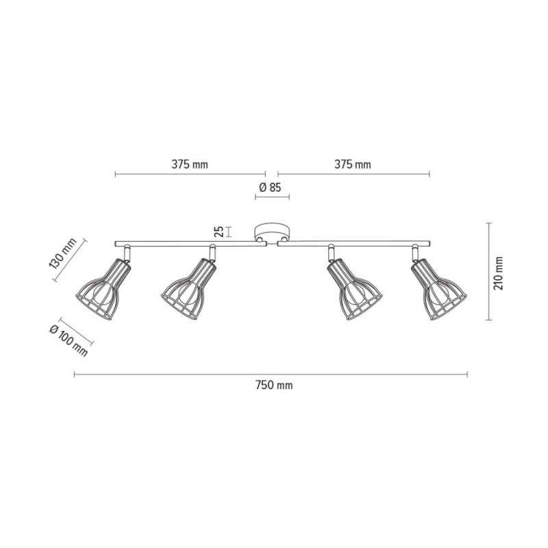 Megan Lampa Sufitowa 4xE14 Max.40W Biały