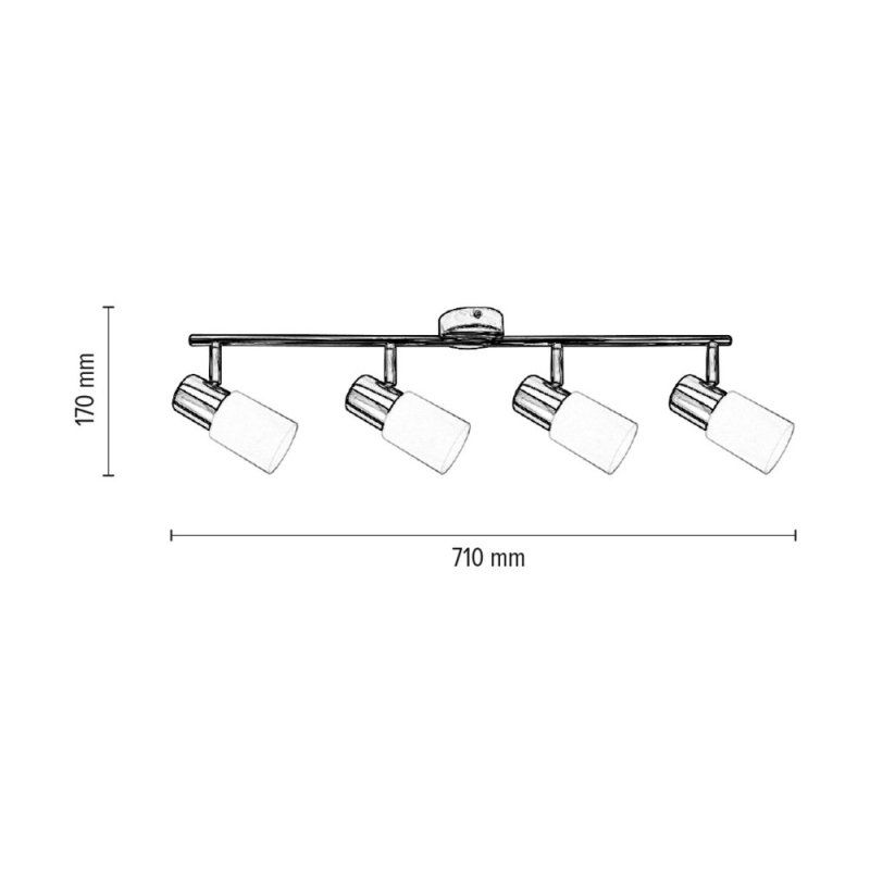 Kira Lampa Sufitowa 4xE14 40W Chrom/Biały