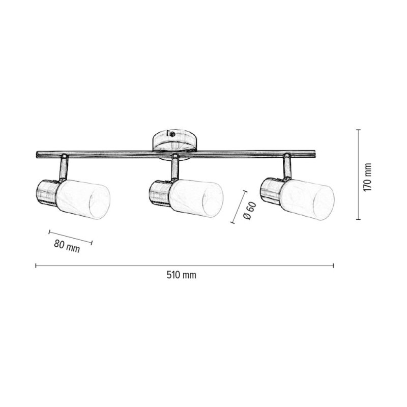 Kira Listwa Sufitowa 3xE14 40W Satyna/Biały